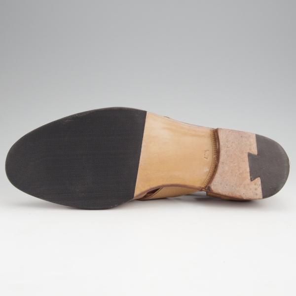 美品★(伊)F.LLIジャコメッティ SIZE 40.5【貴重★イノシシ革/グルカサンダル/FG166】FAUSTO/薄茶/メンズ/Giacometti★k045