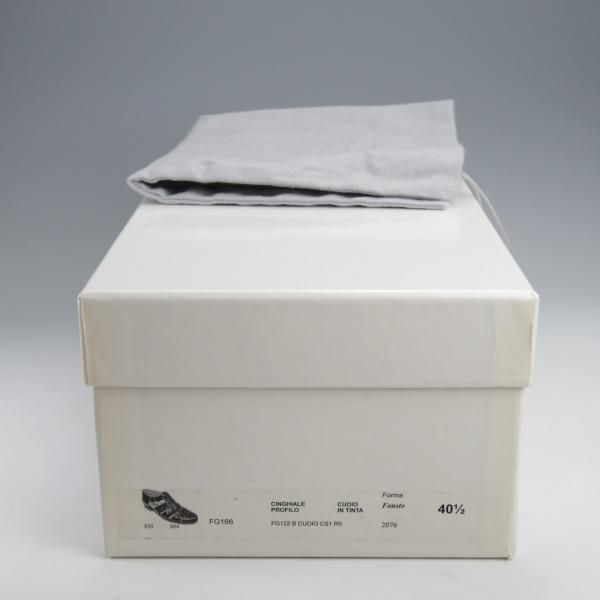 美品★(伊)F.LLIジャコメッティ SIZE 40.5【貴重★イノシシ革/グルカサンダル/FG166】FAUSTO/薄茶/メンズ/Giacometti★k045