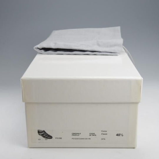 美品★(伊)F.LLIジャコメッティ SIZE 40.5【貴重★イノシシ革/グルカサンダル/FG166】FAUSTO/薄茶/メンズ/Giacometti★k045