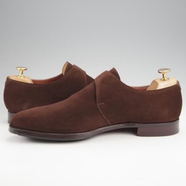 極美品★クロケット&ジョーンズ 8E【貴重★(英)ジョージクレバリー別注/モンクストラップ】スエード/濃茶/Crockett&Jones★k046