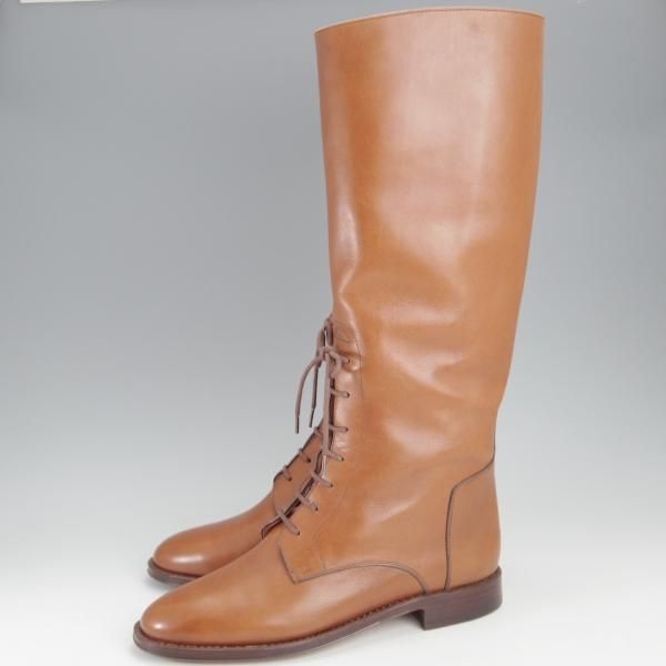美品★(伊)タニノクリスチー(レディース) SIZE 35.5【定価10万円以上★ロングブーツ/茶】カーフ/メンズ/TANINO CRISCI★k051