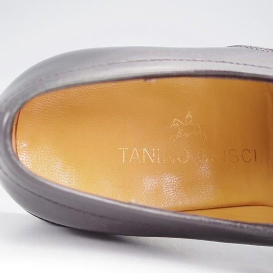 極美品★(伊)タニノクリスチー SIZE 6【定価10万円以上★ストレートチップ/黒】カーフ/メンズ/TANINO CRISCI★k052