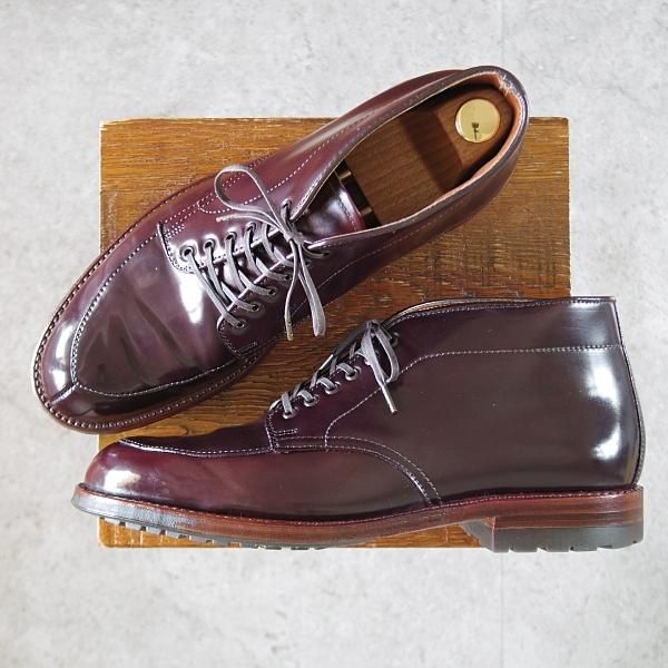極美品★オールデン 8.5E【貴重★チャッカ丈のVチップ/コードバン/(米)Brick+Mortar別注】D9914C/バリーラスト/赤茶/ALDEN★k054