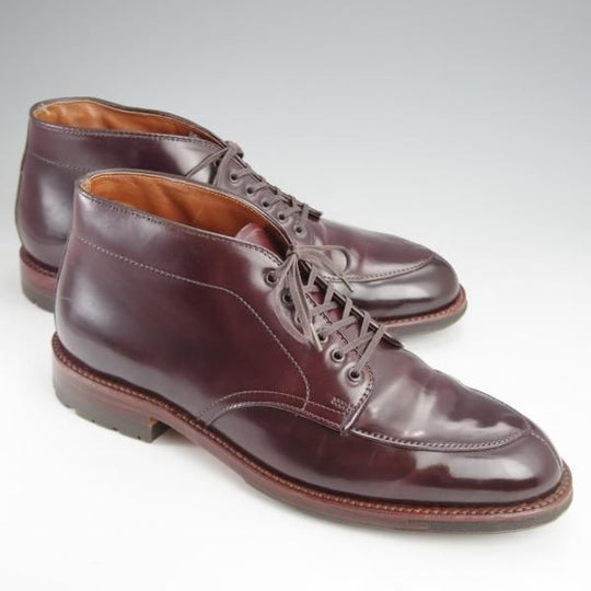 極美品★オールデン 8.5E【貴重★チャッカ丈のVチップ/コードバン/(米)Brick+Mortar別注】D9914C/バリーラスト/赤茶/ALDEN★k054