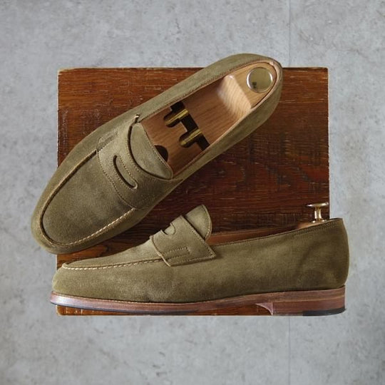 極上★ジョンロブ 6.5E【現行オーダー価格￥287,760-★ロペス/LOPEZ】4395ラスト/コインローファー/スエード/JOHN LOBB★k058