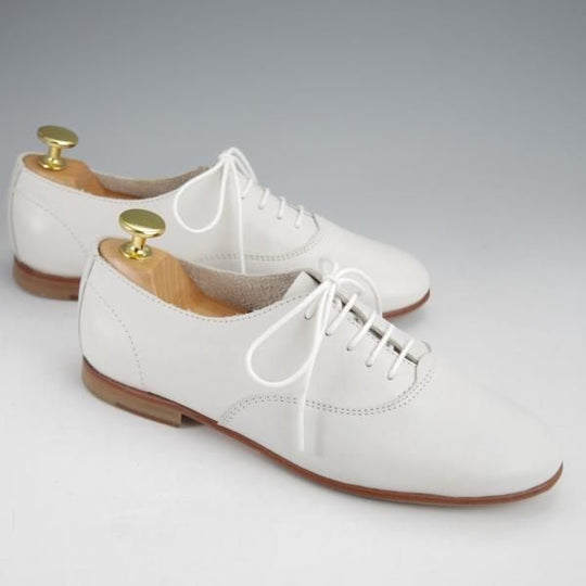 極美品★(仏)agnes b./アニエスベー(レディース) SIZE 36【★プレーントゥ/白】オックスフォードシューズ/カーフ★k059