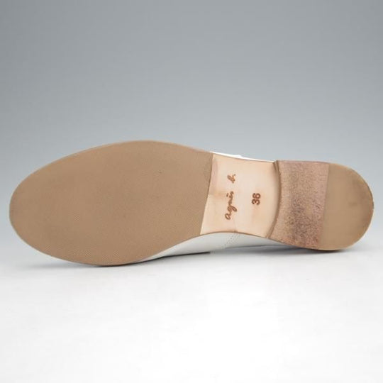 極美品★(仏)agnes b./アニエスベー(レディース) SIZE 36【★プレーントゥ/白】オックスフォードシューズ/カーフ★k059