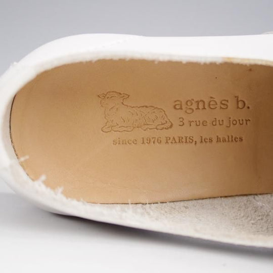 極美品★(仏)agnes b./アニエスベー(レディース) SIZE 36【★プレーントゥ/白】オックスフォードシューズ/カーフ★k059