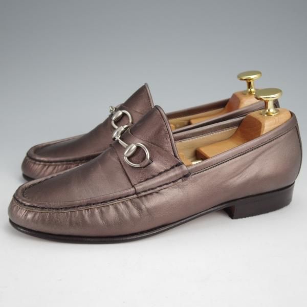 使用僅か★(伊)GUCCI/グッチ(レディース) SIZE 36【★ホースビットローファー/ブロンズ系】カーフ/スリッポン★k060