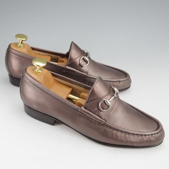 使用僅か★(伊)GUCCI/グッチ(レディース) SIZE 36【★ホースビットローファー/ブロンズ系】カーフ/スリッポン★k060