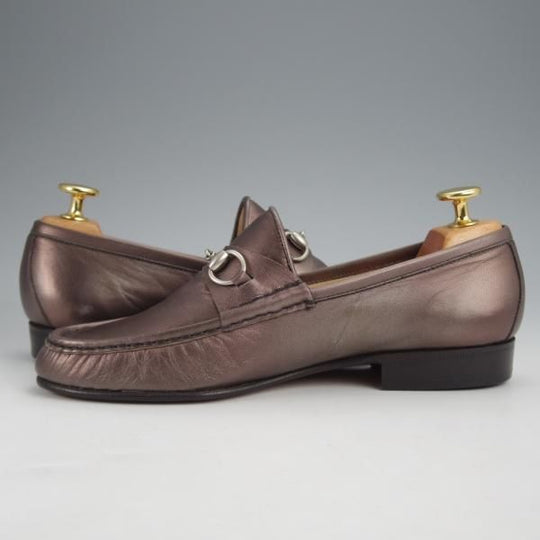 使用僅か★(伊)GUCCI/グッチ(レディース) SIZE 36【★ホースビットローファー/ブロンズ系】カーフ/スリッポン★k060