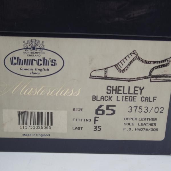 ★チャーチ 65F/UK6.5【最上級★マスタークラス/Masterclass】旧チャーチ/35ラスト/SHELLEY/クォーターブローグ/カーフ/黒/Church's★k061