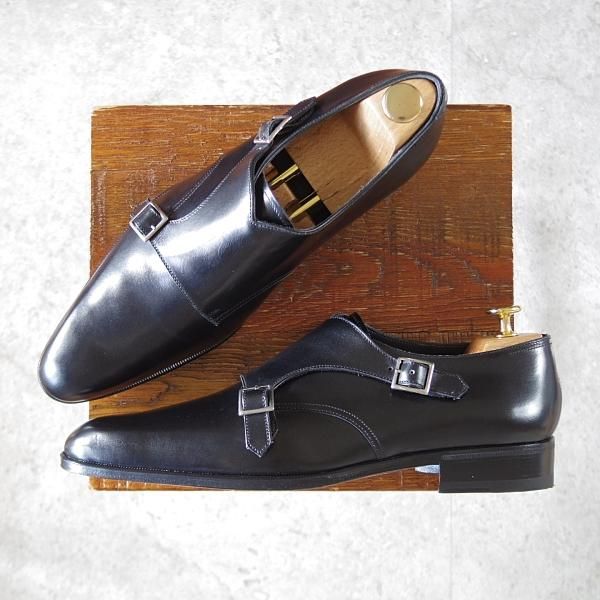 未使用★(伊)DUCAL/デュカル SIZE 41.5【定価￥90,720-★ダブルモンク/6890】カーフ/黒/メンズ★k063