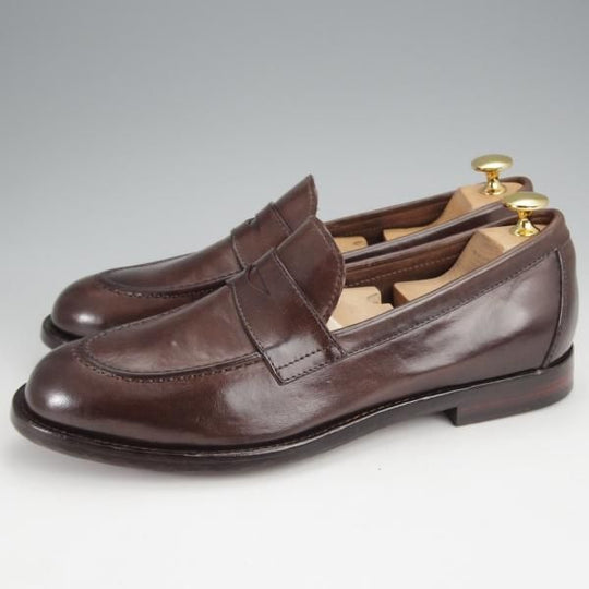 未使用★(伊製)オフィチーネ・クリエイティブ SIZE 40.5【定価￥74,800-★ブラックラピド製法/コインローファー】IVY002/濃茶★k065