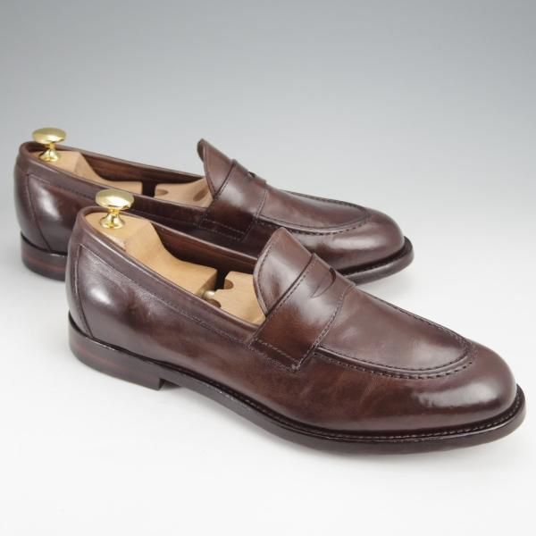 未使用★(伊製)オフィチーネ・クリエイティブ SIZE 40.5【定価￥74,800-★ブラックラピド製法/コインローファー】IVY002/濃茶★k065