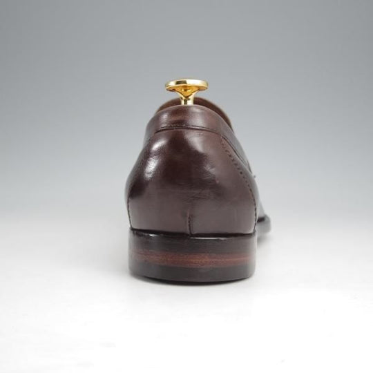 未使用★(伊製)オフィチーネ・クリエイティブ SIZE 40.5【定価￥74,800-★ブラックラピド製法/コインローファー】IVY002/濃茶★k065