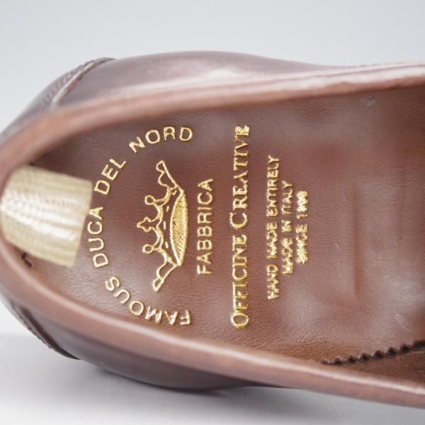 未使用★(伊製)オフィチーネ・クリエイティブ SIZE 40.5【定価￥74,800-★ブラックラピド製法/コインローファー】IVY002/濃茶★k065