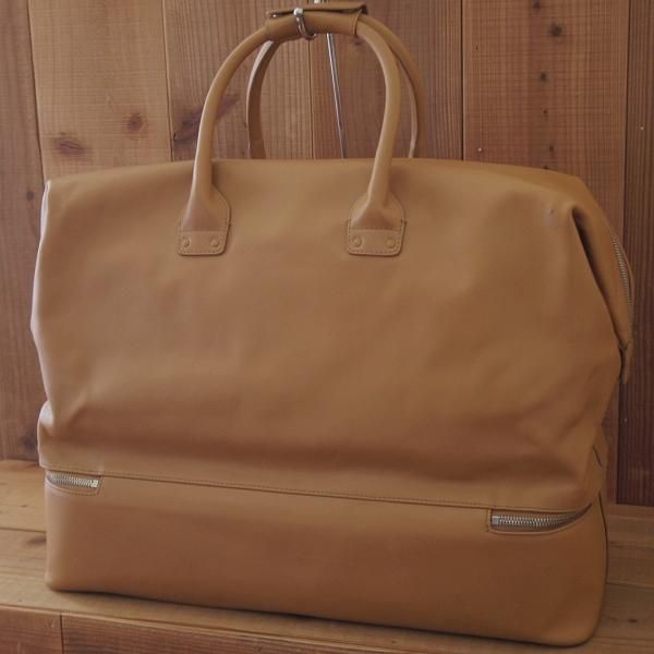 極上★ダンヒル/dunhill【大型★トラベルバッグ/ボストンバッグ/薄茶】レザー/メンズ/ビジネス/バッグ/革/鞄★N5877