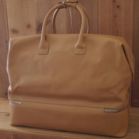 極上★ダンヒル/dunhill【大型★トラベルバッグ/ボストンバッグ/薄茶】レザー/メンズ/ビジネス/バッグ/革/鞄★N5877