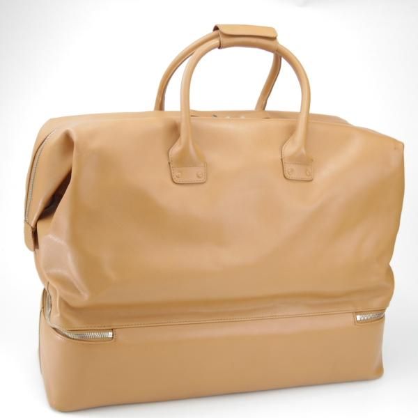 極上★ダンヒル/dunhill【大型★トラベルバッグ/ボストンバッグ/薄茶】レザー/メンズ/ビジネス/バッグ/革/鞄★N5877