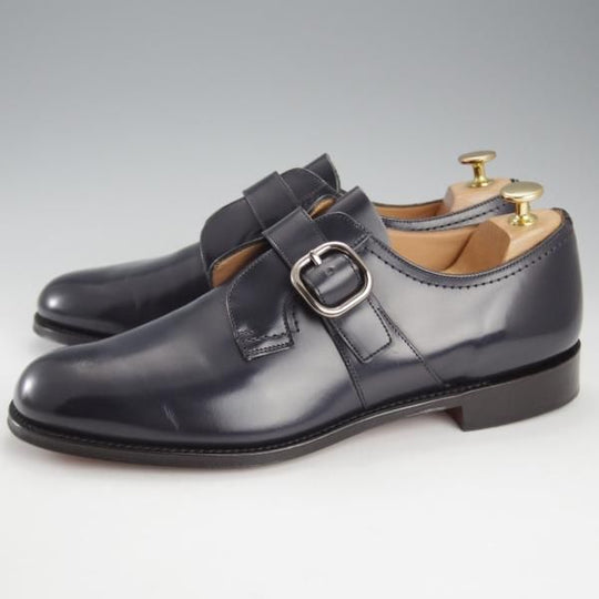 極上★チャーチ 90F/UK9【貴重★SHANNONと同じ103ラスト/BAYCLIFF】モンクストラップ/紺/メンズ/Church's★k068