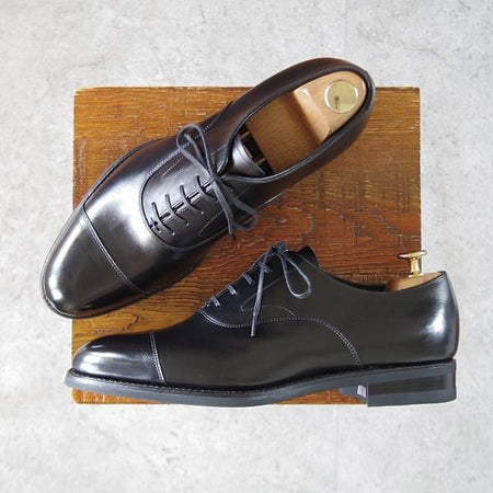 極美品★三陽山長 SIZE 7【定価￥80,300-★友二郎/R2010ラスト】ストレートチップ/カーフ/黒/メンズ/TOMOJIRO/Sanyo Yamacho★k071