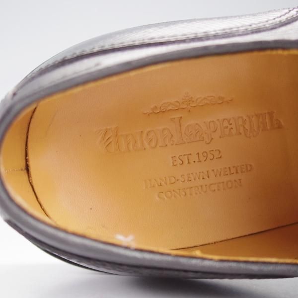 極美品★ユニオンインペリアル SIZE 6.5【定価￥57,200-★ダイナイトソール/アノネイ社のエンボスレザー】SU401/プレーントゥ/黒★k072