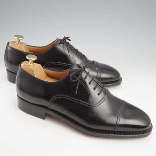 未使用★(伊)タニノクリスチー SIZE 8【貴重★グッドイヤーウェルテッド製法/ストレートチップ】カーフ/黒/メンズ/TANINO CRISCI★k088