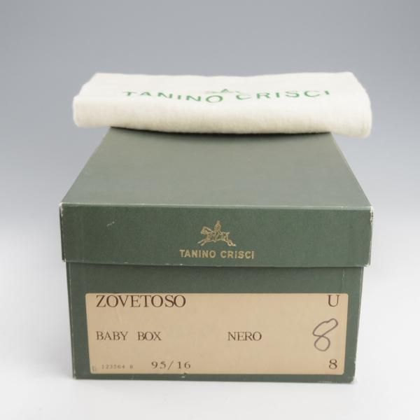 未使用★(伊)タニノクリスチー SIZE 8【貴重★グッドイヤーウェルテッド製法/ストレートチップ】カーフ/黒/メンズ/TANINO CRISCI★k088