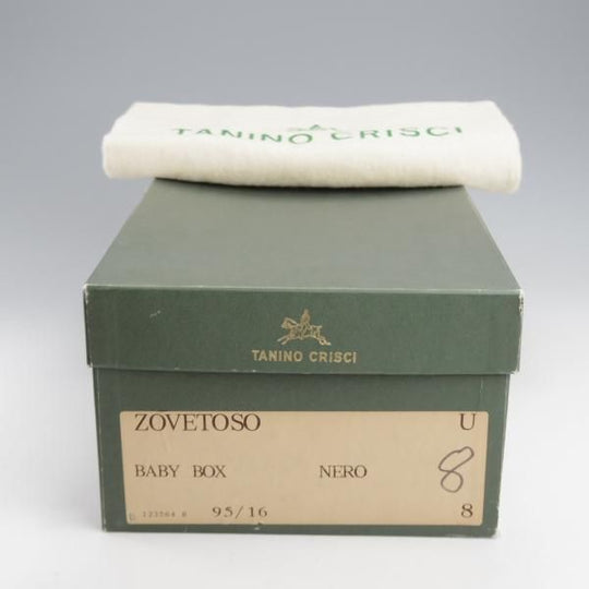 未使用★(伊)タニノクリスチー SIZE 8【貴重★グッドイヤーウェルテッド製法/ストレートチップ】カーフ/黒/メンズ/TANINO CRISCI★k088