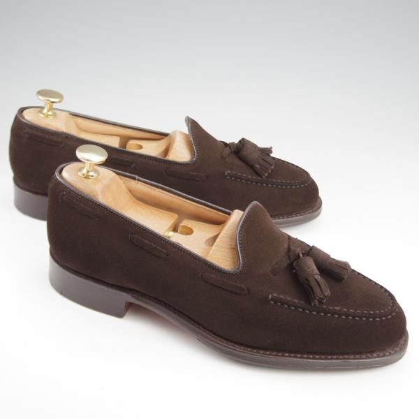 極美品★チャーチ 60F/UK6【★(英)C.F.ステッド社のスーパーバック/KEATS 450】タッセルローファー/93ラスト/スエード/濃茶/Church'★k089