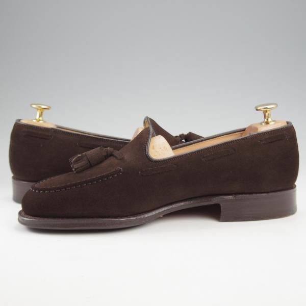 極美品★チャーチ 60F/UK6【★(英)C.F.ステッド社のスーパーバック/KEATS 450】タッセルローファー/93ラスト/スエード/濃茶/Church'★k089