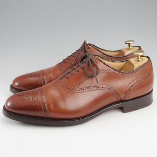 美品★チャーチ 85F/UK8.5【★ストレートチップ/LAVERSTOCK】138ラスト/カーフ/茶/メンズ/Church's★k090