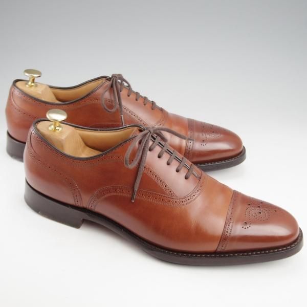 美品★チャーチ 85F/UK8.5【★ストレートチップ/LAVERSTOCK】138ラスト/カーフ/茶/メンズ/Church's★k090