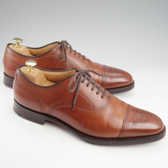 美品★チャーチ 85F/UK8.5【★ストレートチップ/LAVERSTOCK】138ラスト/カーフ/茶/メンズ/Church's★k090