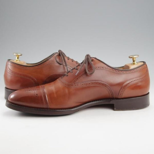 美品★チャーチ 85F/UK8.5【★ストレートチップ/LAVERSTOCK】138ラスト/カーフ/茶/メンズ/Church's★k090