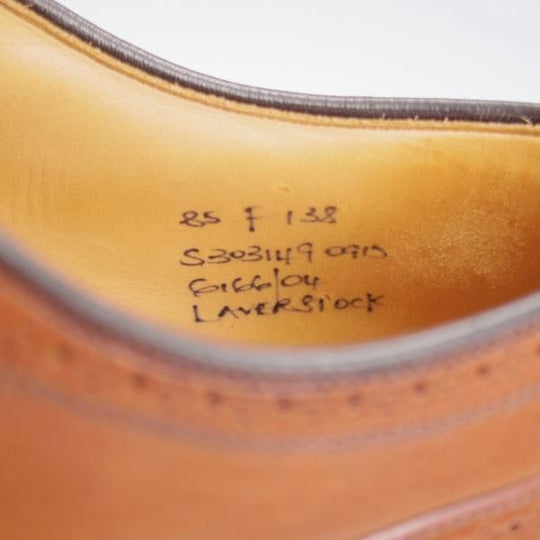 美品★チャーチ 85F/UK8.5【★ストレートチップ/LAVERSTOCK】138ラスト/カーフ/茶/メンズ/Church's★k090