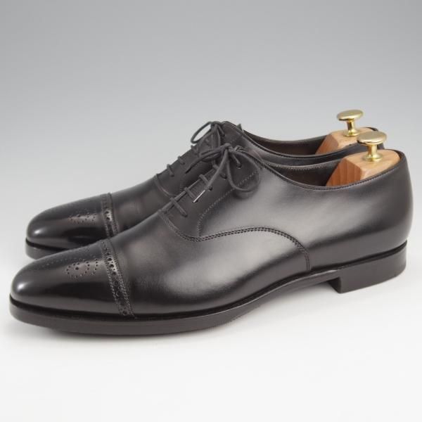 極上★クロケット&ジョーンズ 8.5D【定価￥101,200-★ハンドグレードライン/HARLEY】セミブローグ/カーフ/黒/Crockett&Jones★k091