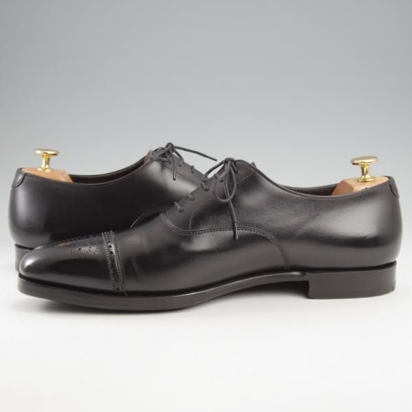 極上★クロケット&ジョーンズ 8.5D【定価￥101,200-★ハンドグレードライン/HARLEY】セミブローグ/カーフ/黒/Crockett&Jones★k091