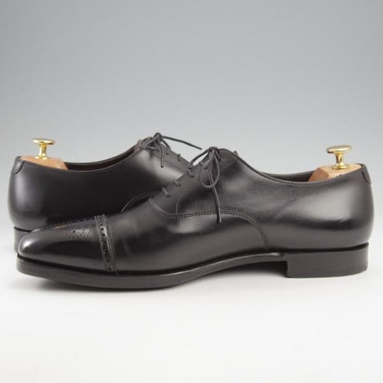 極上★クロケット&ジョーンズ 8.5D【定価￥101,200-★ハンドグレードライン/HARLEY】セミブローグ/カーフ/黒/Crockett&Jones★k091