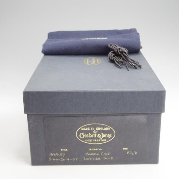 極上★クロケット&ジョーンズ 8.5D【定価￥101,200-★ハンドグレードライン/HARLEY】セミブローグ/カーフ/黒/Crockett&Jones★k091