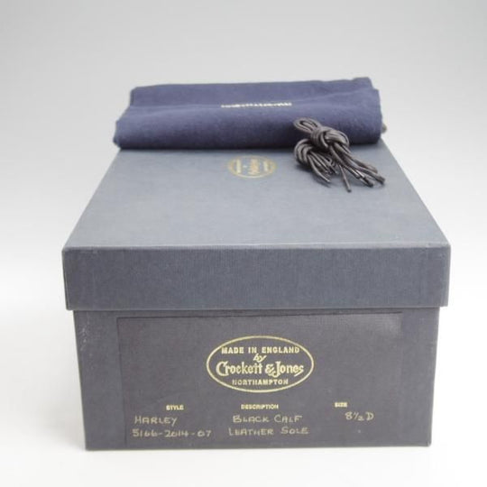極上★クロケット&ジョーンズ 8.5D【定価￥101,200-★ハンドグレードライン/HARLEY】セミブローグ/カーフ/黒/Crockett&Jones★k091