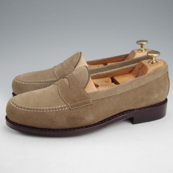 未使用★ジャランスリワヤ SIZE 7.5【定価￥35,200-★コインローファー/BEAMS LIGHTS別注】スエード/薄茶/メンズ/JALAN SRIWIJAWA★k092