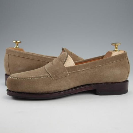 未使用★ジャランスリワヤ SIZE 7.5【定価￥35,200-★コインローファー/BEAMS LIGHTS別注】スエード/薄茶/メンズ/JALAN SRIWIJAWA★k092