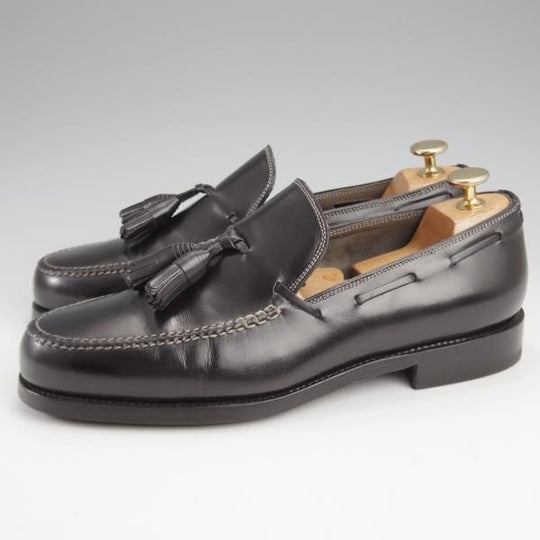 極上★(伊)F.LLIジャコメッティ SIZE 40.5【★タッセルローファー/FG107】(仏)デュプイ社のカーフ/Luigino/黒/Giacometti★k097