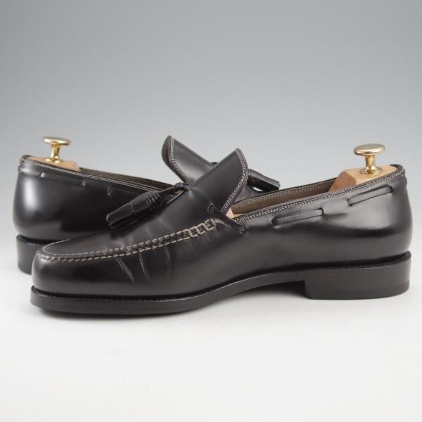 極上★(伊)F.LLIジャコメッティ SIZE 40.5【★タッセルローファー/FG107】(仏)デュプイ社のカーフ/Luigino/黒/Giacometti★k097