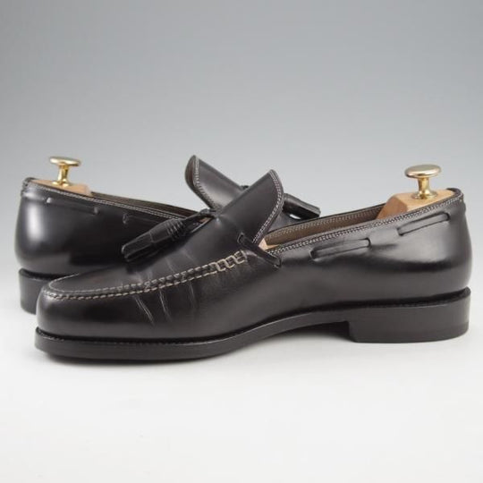 極上★(伊)F.LLIジャコメッティ SIZE 40.5【★タッセルローファー/FG107】(仏)デュプイ社のカーフ/Luigino/黒/Giacometti★k097
