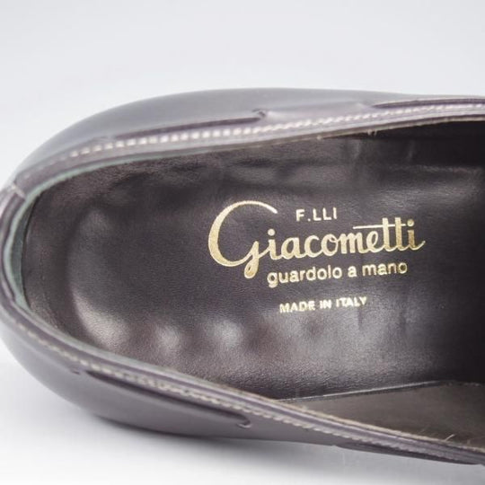 極上★(伊)F.LLIジャコメッティ SIZE 40.5【★タッセルローファー/FG107】(仏)デュプイ社のカーフ/Luigino/黒/Giacometti★k097