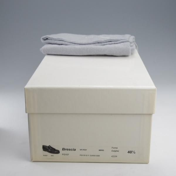 極上★(伊)F.LLIジャコメッティ SIZE 40.5【★タッセルローファー/FG107】(仏)デュプイ社のカーフ/Luigino/黒/Giacometti★k097