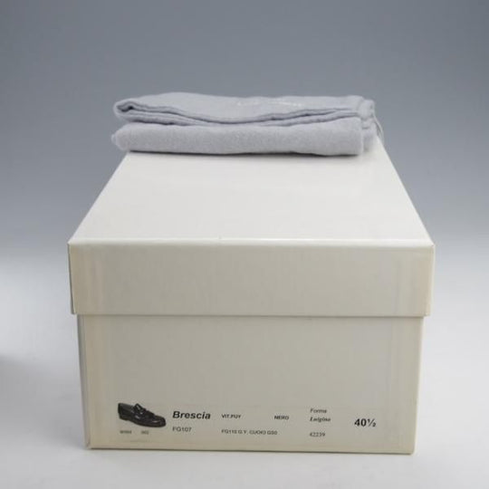 極上★(伊)F.LLIジャコメッティ SIZE 40.5【★タッセルローファー/FG107】(仏)デュプイ社のカーフ/Luigino/黒/Giacometti★k097